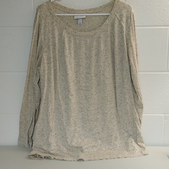 AVA & VIV LONG SLEEVE  OATMEAL NOT SO BASIC TEE SHIRT TUNIC TOP - Picture 9 of 9